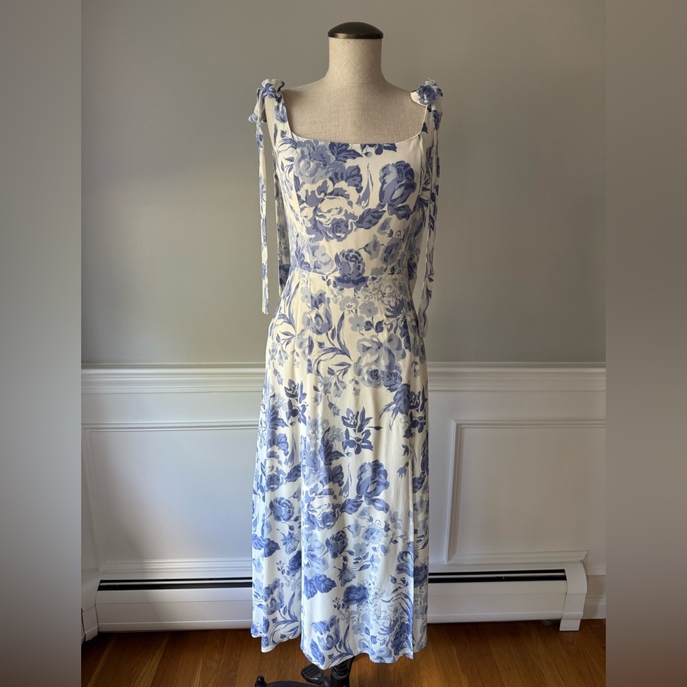Reformation Blue Floral Dress